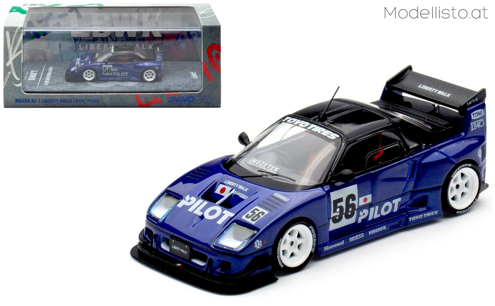 IN64-LBWK-AZ1-01 INNO64 Mazda AZ-1 Liberty Walk LB40 *Pilot*, blue